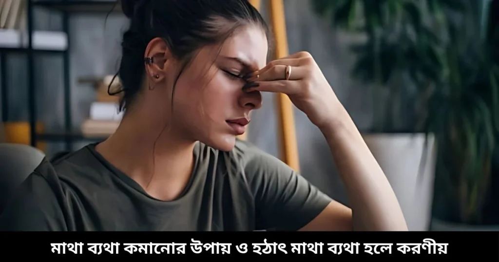 মাথা ব্যথা কমানোর উপায় ও হঠাৎ মাথা ব্যথা হলে করণীয়