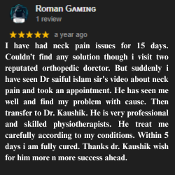 ডাঃ কৌশিক ঢালী (পিটি) পেশেন্ট রিভিউ ১১