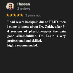 ডাঃ জাকির হোসেন (পিটি) পেশেন্ট রিভিউ ১০