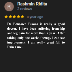 ডাঃ বনশ্রী রানী বর্ষা (পিটি) পেশেন্ট রিভিউ ১