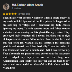 ডাঃ মেহেদী হাসান (পিটি) পেশেন্ট রিভিউ ৬